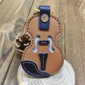 提琴皮革吊飾 (免費雷雕姓名)